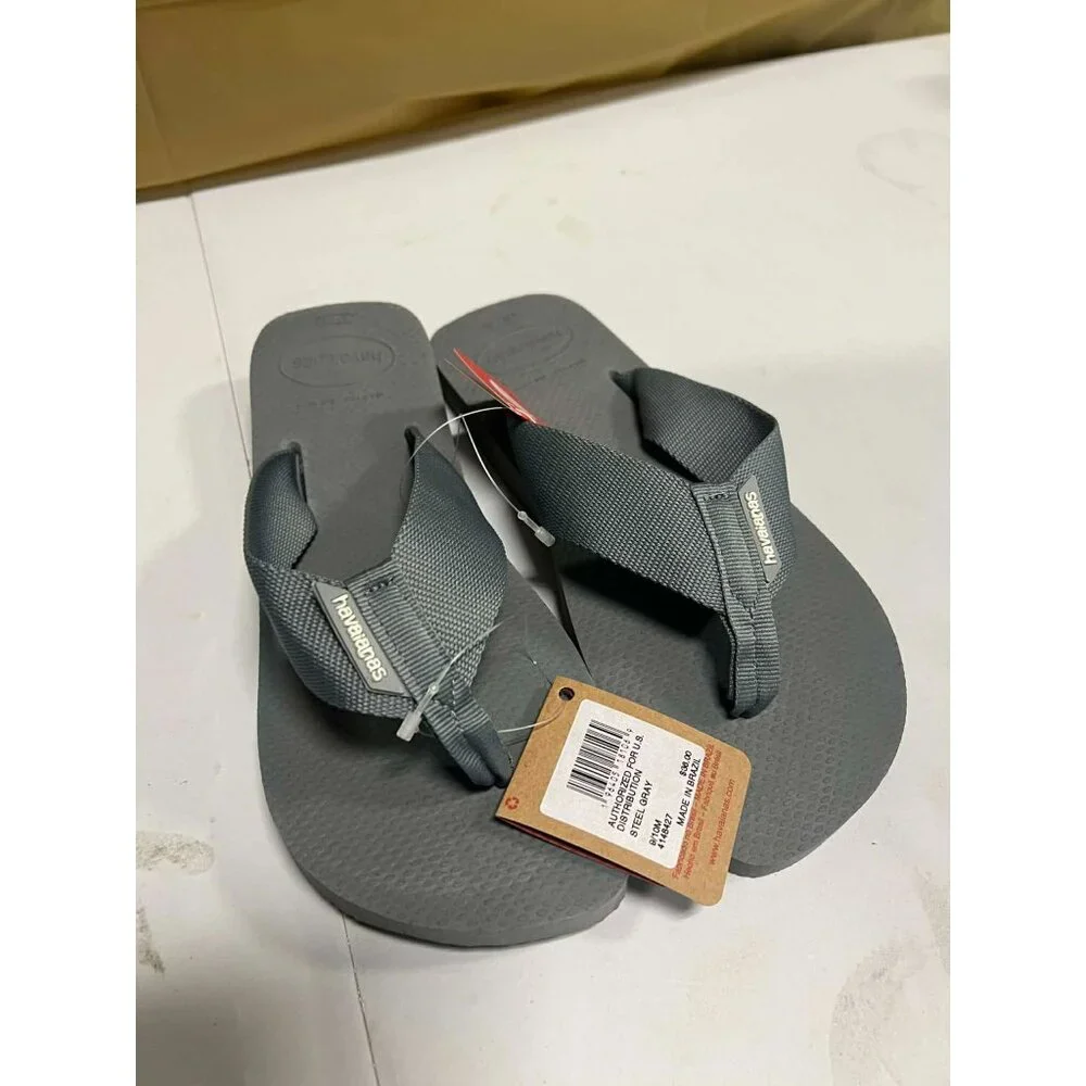 Havaianas Men's Unisex Urban Basic Flip Flops Steel Grey 10